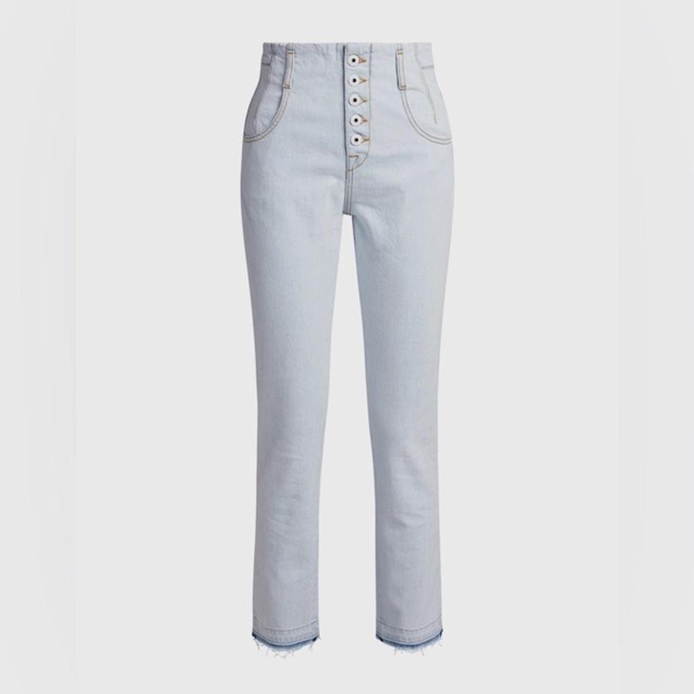 $325 Jonathan Simkhai high rise jeans sun bleached indigo 24 25 2 4